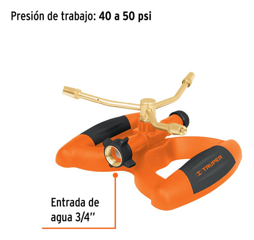 Aspersor Metálico De 3 Brazos Con Base Plástica, Truper