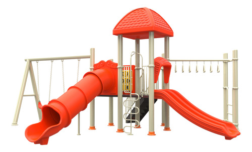 Juego Infantil Exterior Con Columpios Y Tobogán Y Resbaladi