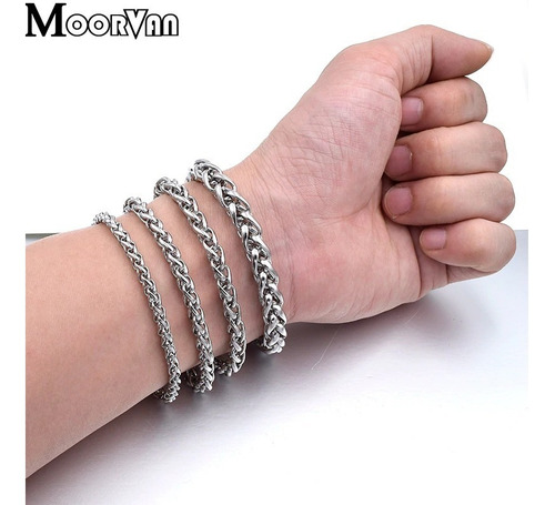 Pulseira Masculina 8mm Aço Inox 20cm