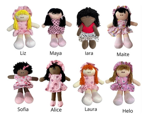 Kit 8 Boneca De Pano 30cm Diversidade De Modelos Envio 24h