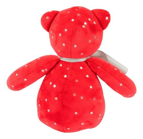Decoración Navidad Oso De Tela De Felpa Adorno Navideño 40cm Color Rojo