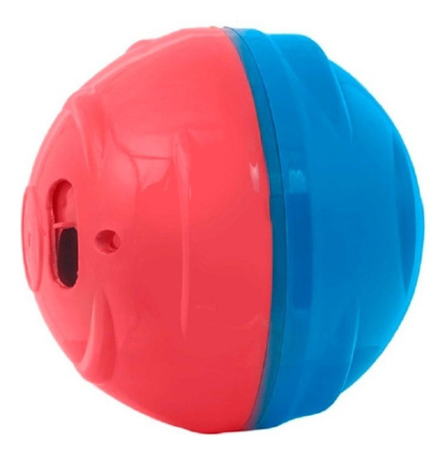 Brinquedo Comedouro Petball Médio Bola Cães Pet Games Azul E Vermelho