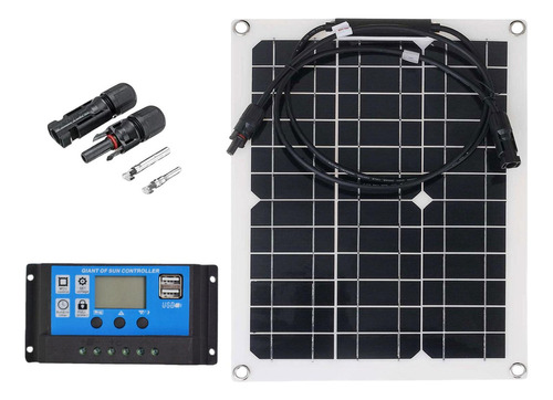 Estación De Energía Del Panel Solar Al Aire Libre Usb 300w .