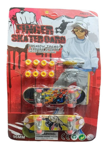 Set Mini Juego Skate Para Dedos Patineta Con Accesorios