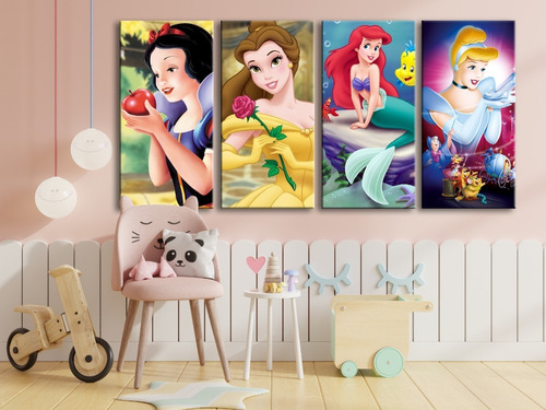 4 Cuadros En Canva Princesas Disney