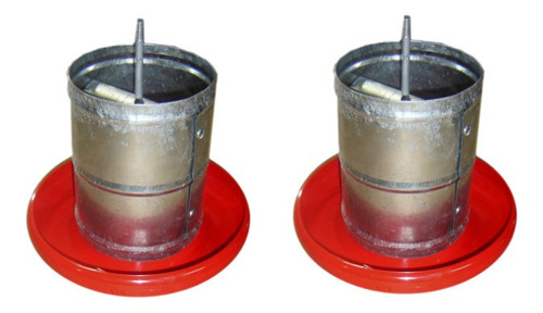 Kit 2 Comedouros Tubular Galvanizado. Galinha Frangos 5kg