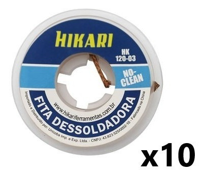 Imagem 1 de 2 de 10un Fita Dessoldadora Malha Hk120 - 05 Hikari 1,5m X 3,0mm