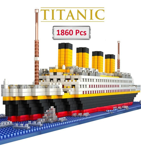 Blocos De Montar Navio Titanic 1860 Peças Sem Caixa