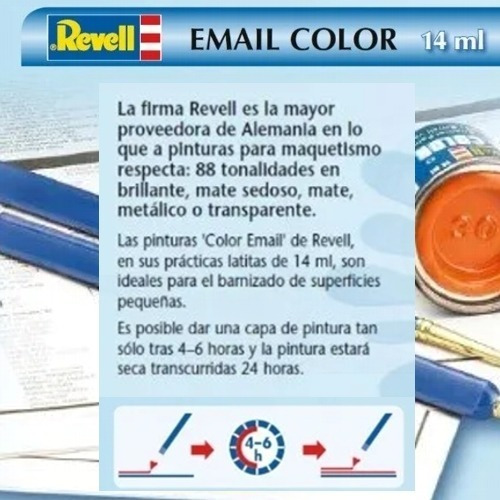 Imagen 3 de 6 de Pintura Revell Enamel Mate Color 321 16 Sandy Yellow Arena