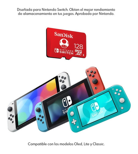 Imagen 9 de 9 de Tarjeta De Memoria Sandisk Sdsqxao-128g-gnczn Nintendo 128gb