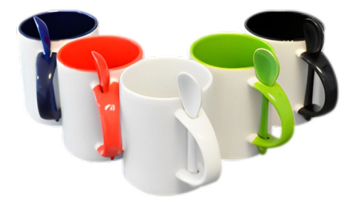 Taza Con Cuchara Interior Color Color Make Sublimacion 11oz