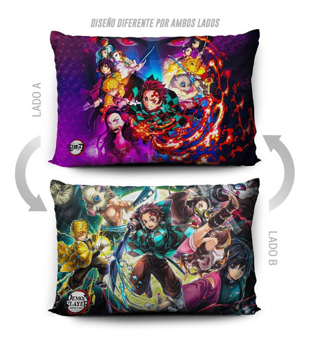 Imagen 5 de 5 de Funda Demon Slayer: Kimetsu No Yaiba 70x45cm Vudú Love