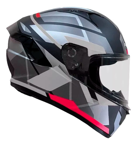 Casco Integral  Fhorse Negro Rojo Matte Doble Visor / Dot