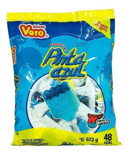 Paleta Chupeta Dulces Mexicanos Importados Vero® Pinta Azul