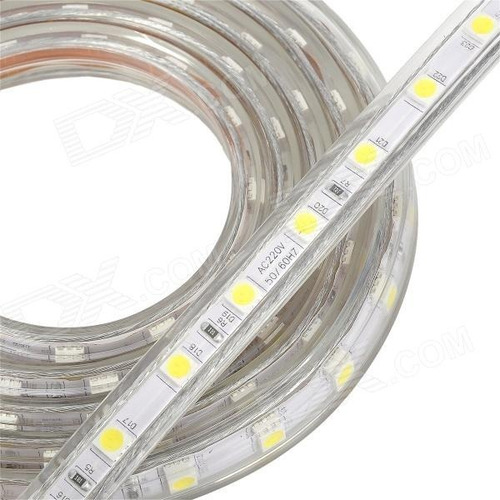 Imagen 5 de 9 de 1metro Tira Led Ambar 5050 - 220v P/exterior Ip68 60led