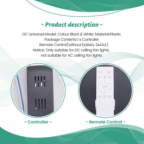 . Kit De Controle Remoto Universal Para Ventilador De Teto,