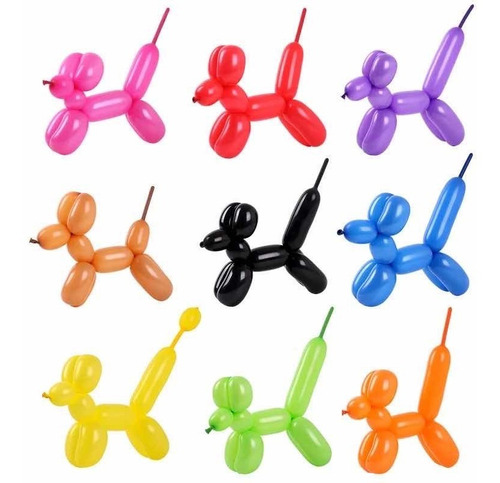 Imagen 4 de 5 de Globo Largo Liso Para Figuras Decoración Fiestas X40 Globos
