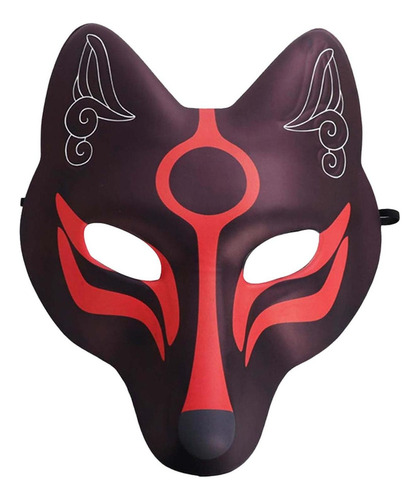 Máscara Facial Japonesa De Halloween Con Zorro Kabuki Para