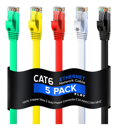 Cable Ethernet Cat 6 Maximo De 3 Pies, Cable Ethernet Pla...