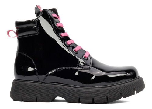 Bota Urbana Charol Mujer Negro Rosa Chabelo C650-c Gnv®