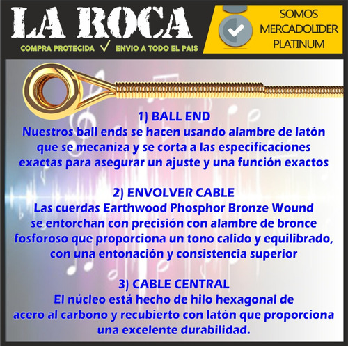 Imagen 6 de 10 de Encordado Guitarra Acustica .012 Ernie Ball Phosphor Bronze