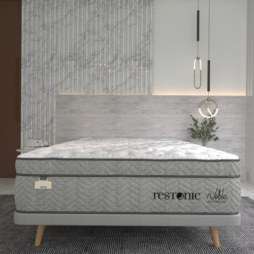 Colchón Matrimonial Restonic Mega Colchoneta Foam Bambú One Color Gris