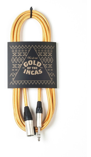 Cable Xlr M A Plug Trs Monitor Western 1.5mt Amarillo Tela