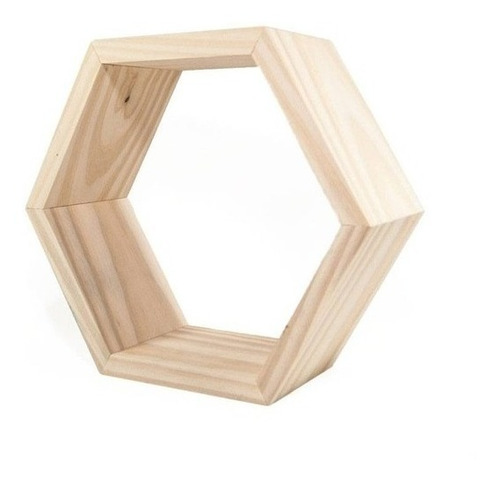 Imagem 4 de 4 de Kit 5 Nichos Hexagonal Colmeia Em Pinus Decoração