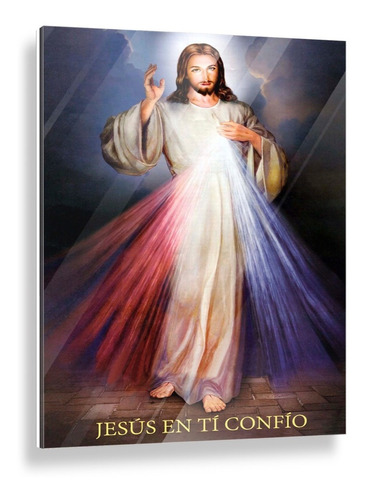 Cuadro Acrílico  Señor De La Misericordia Con Texto 70x50 Cm