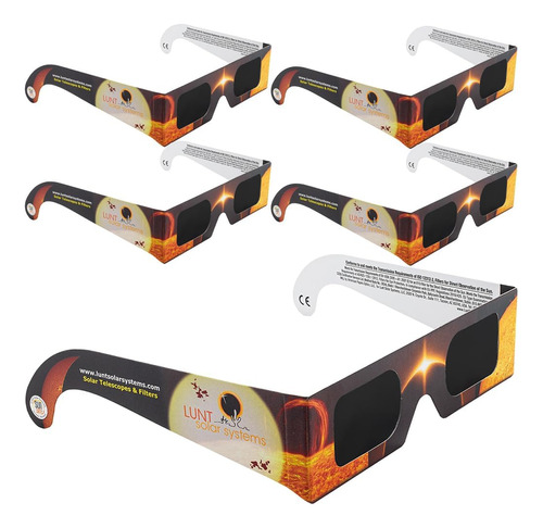 Gafas Solares ,para Mirar Eclipses Solares , Paquete 5 Un.