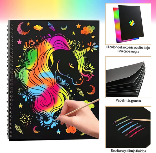 Kit De Libro De Pintura Para Rainbow Rascar Paper Niños 71pc