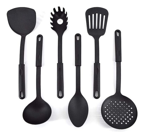 Set 6 Utensilios De Cocina Silicona Resistente  Cucharon 