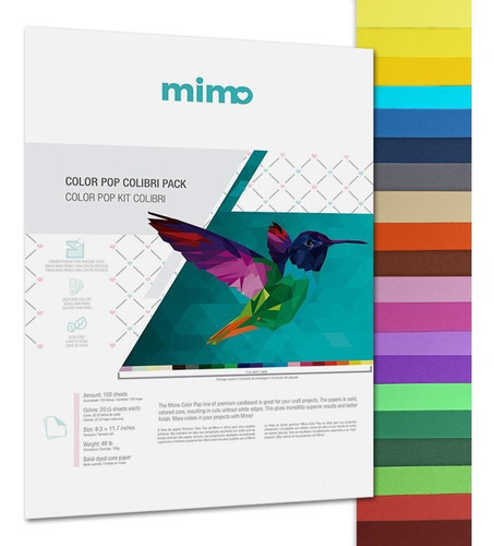 Papel Color Pop - Mimo - Kit Colibri - 180g - A4 - 100 Fls