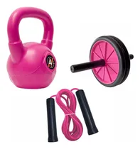 Comprar Kit Set Gym Pesa Rusa Kettlebell 4kg + Soga + Rueda Fitnesas