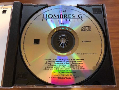 Hombres G - Los Singles 1984-1993 | Cd México 1993 Nuevo!!!