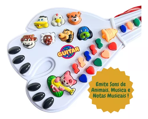 Teclado Piano Musical Luz Som De Bicho Animais Infantil