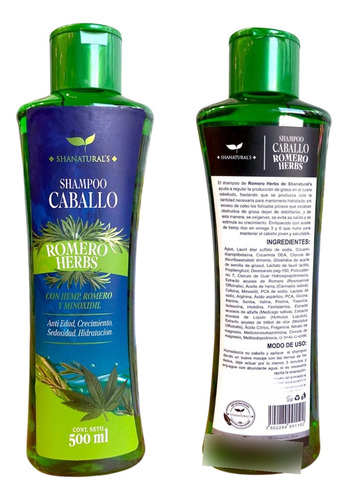 Shampoo De Romero Con Cafeina 500ml Anticaida Crecimiento