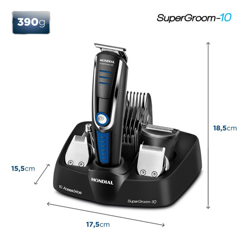 Aparador De Pelos Super Groom 10 Bg-03 Mondial