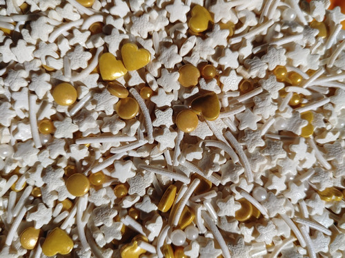 Imagen 2 de 2 de Sprinkles Gold - Blanco Y Dorado - 60grs / Lauacu