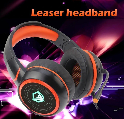 Imagen 10 de 12 de Auriculares Gamer Hifi 7.1 Meetion Hp030 Negro Y Naranja Luz