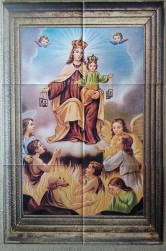 Virgen Del Carmen En 6 Azulejos 30x45 Cms