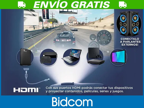 Imagen 3 de 10 de Mini Proyector Gadnic Full Hd 2800 Lumenes Wifi 120 Pulgadas