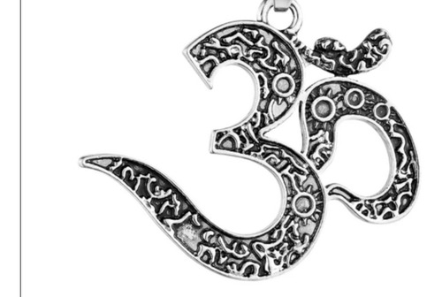 Imagen 2 de 3 de Collar Yoga Om Hum Mantra Hinduismo Pendiente Aum Ohm