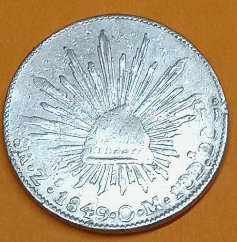 8 Reales Zacatecas 1849 Om Plata Alta Condición 