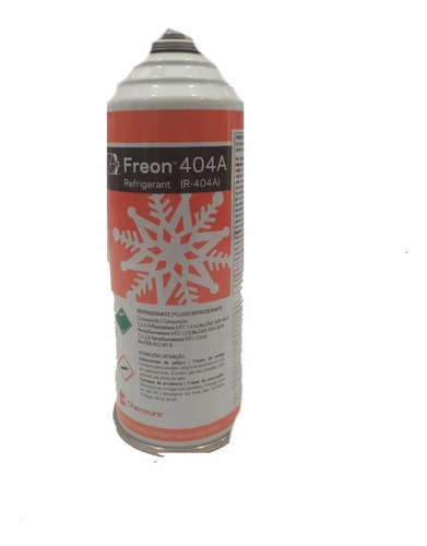 Lata  Descartable Gas Refrigerante R404 Freon Chemours 425g