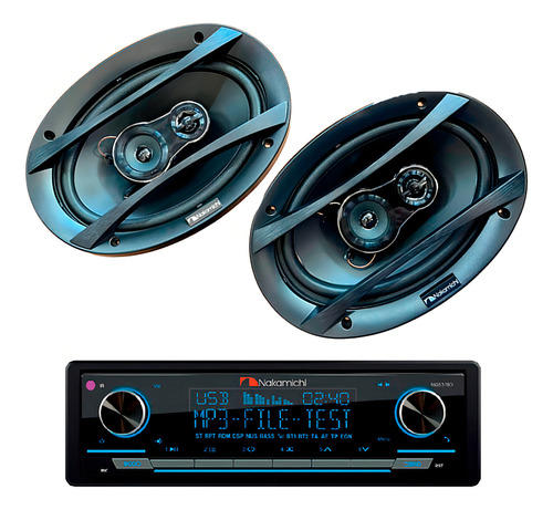 Som Automotivo 6x9 + Rádio Mp3/bt/usb Nq537bd Nakamichi