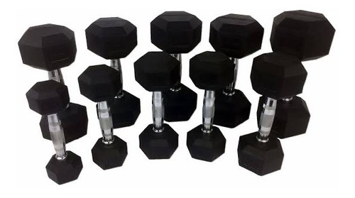 Set De 9 Mancuernas Hexagonal Pesas Para Ejercicio Pro