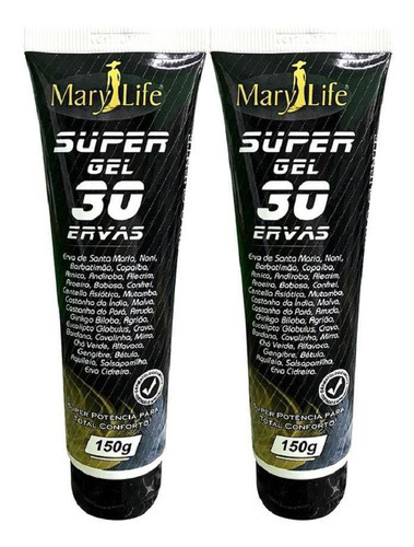  Kit Com 2 Super Gel 30 Ervas 150g Efeito Gelo Quente