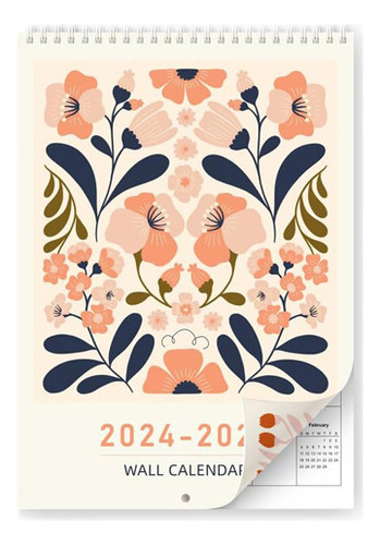 Calendario De Pared P Con Diseño De Flores Brillantes Para C