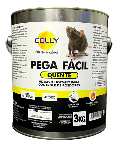 Cola Pega Rato Quente Captura De Roedores 3kg - Colly